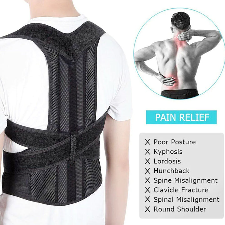 Cozziness™ Adjustable Posture Corrector Low Back Support Shoulder Brace Belt For Men Women